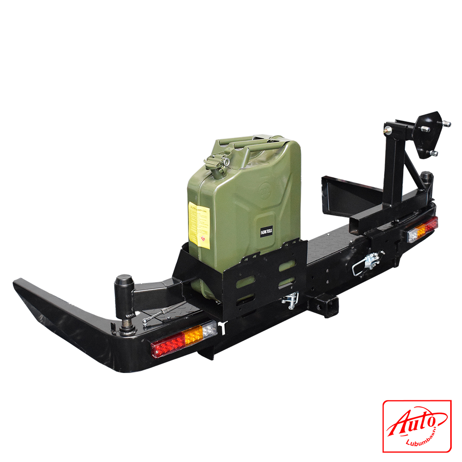 Deluxe Rear Steel Bull Bar – Toyota Land Cruiser HZJ76 with Jerry Can & Spare Tire Support - Image 2