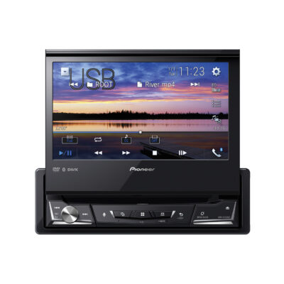 Pioneer AVH-A7250BT – Single-DIN Multimedia DVD Receiver with 7" Motorized Touchscreen