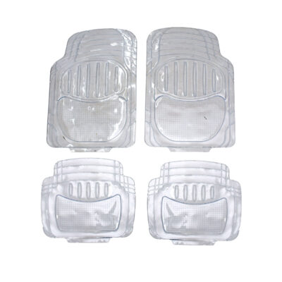 Universal 4-Piece Clear Car Floor Mats – PVC/Rubber All-Weather Protection