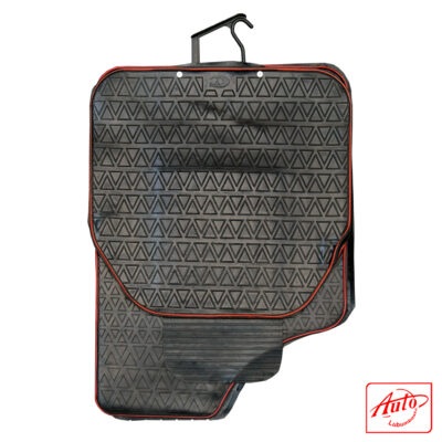 Universal 4-Piece Rubber Car Floor Mats – Black with Red Border