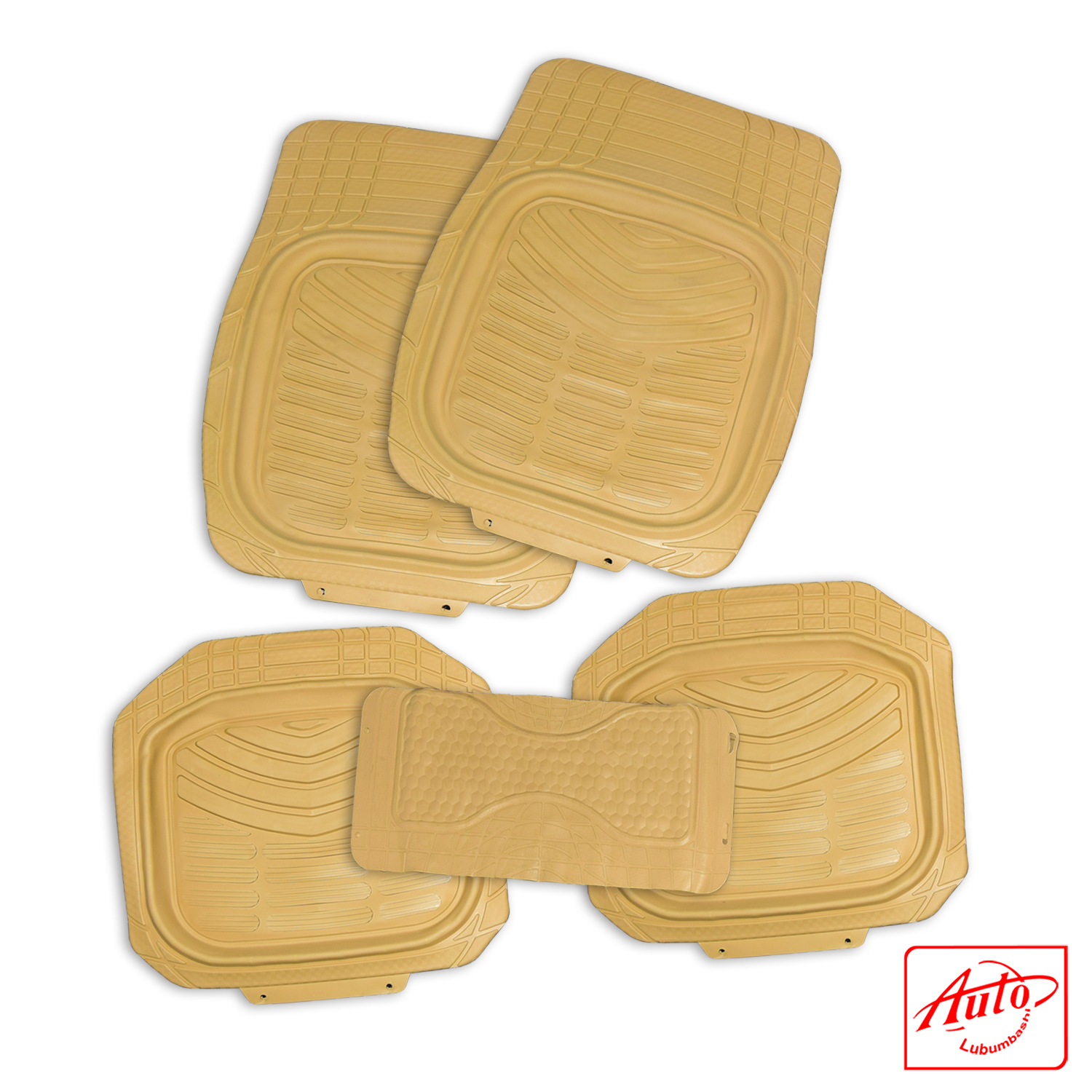 Generic Beige PVC Car Floor Mats – 5-Piece All-Weather Set - Image 2