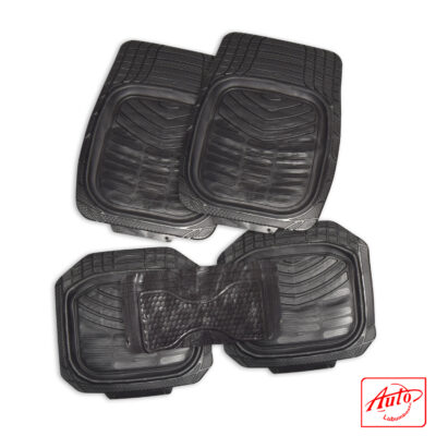 Generic Black PVC Car Floor Mats – 5-Piece All-Weather Set