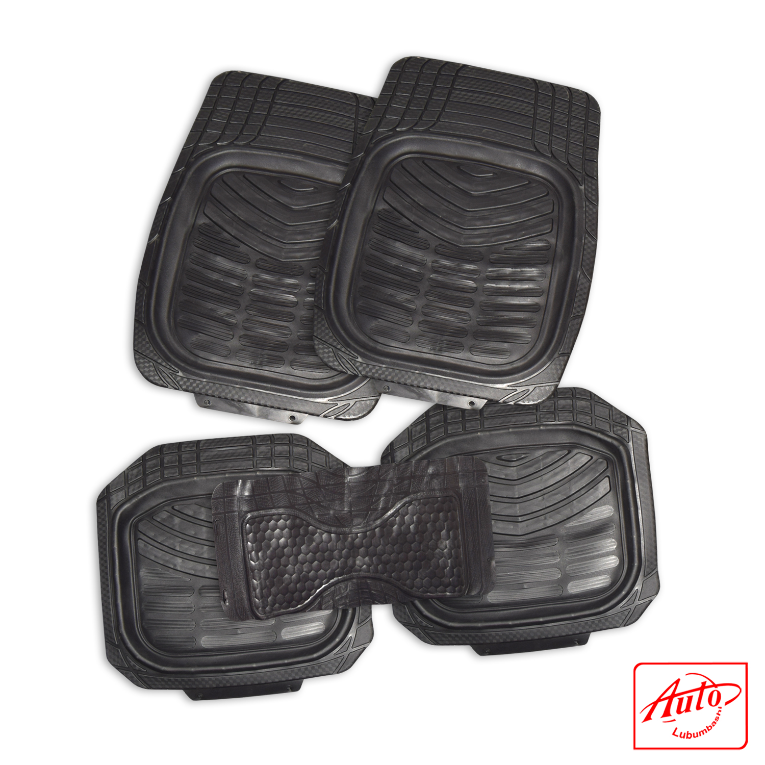 Generic Black PVC Car Floor Mats – 5-Piece All-Weather Set - Image 2
