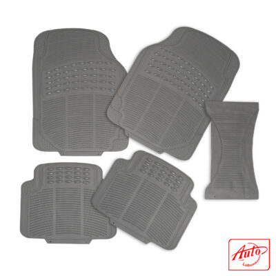 Universal Heavy-Duty Grey PVC Car Floor Mats – 5-Piece All-Weather Set