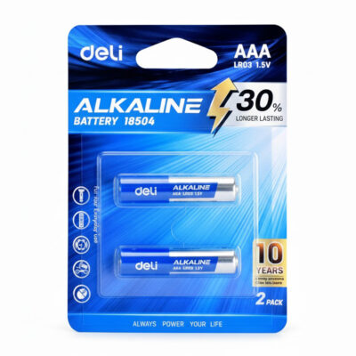 Deli LR03 18504 AAA Alkaline Battery – 2-Pack, 1.5 V