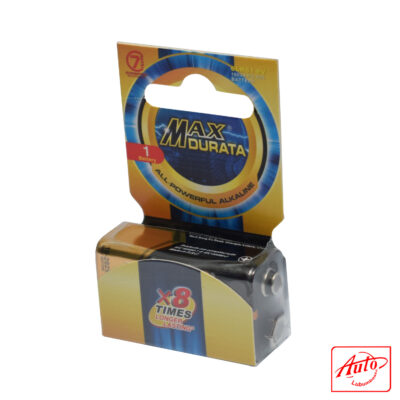 Murata Max All-Powerful Alkaline 9V Battery – Long Shelf Life, Leak-Proof Design