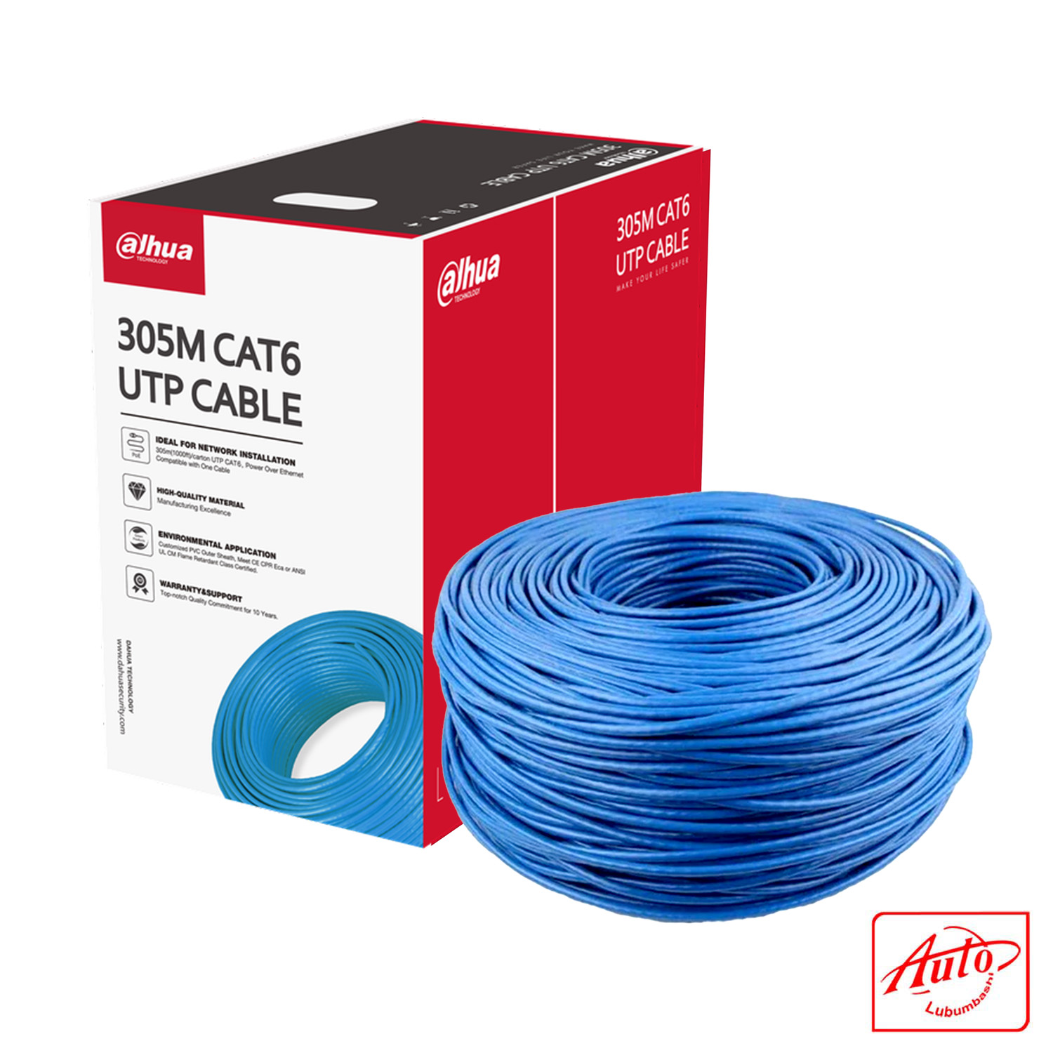 UTP CAT6 Network Cable – DAHUA – 305m – Oxygen-Free Copper (99.97% purity) – Blue - Image 2