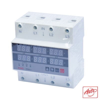YC9VA-3 Overvoltage & Undervoltage Protector – 3×230V, 63A, 3P+N, DIN Rail