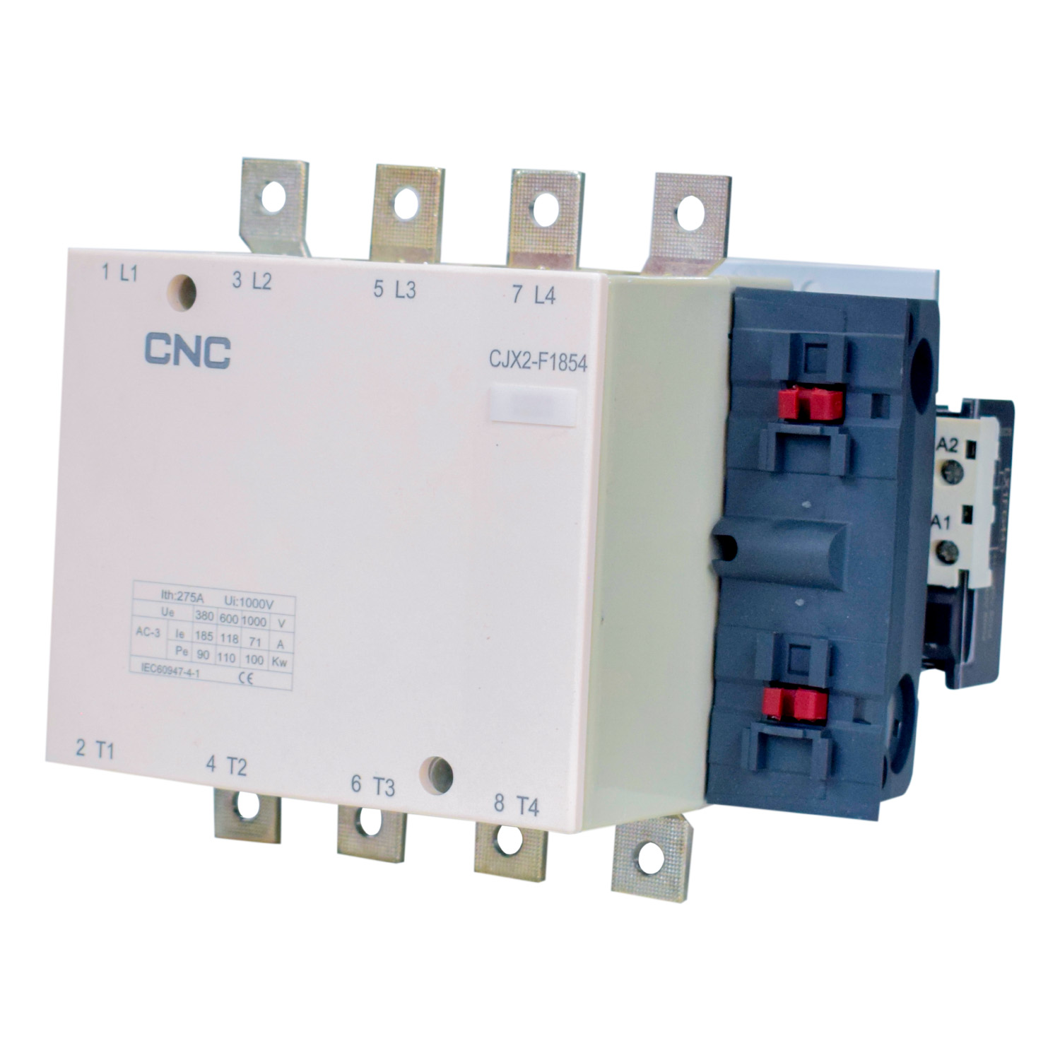 CNC CJX2-F1854 AC Contactor – 170A – 440V – 50Hz – 4-Pole - Image 2