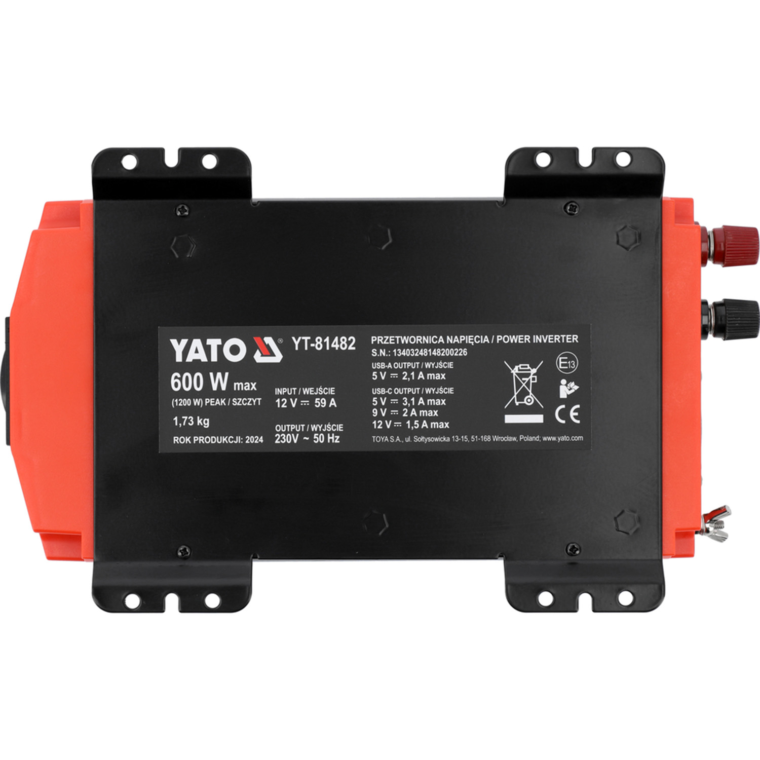 Power Inverter 12V DC to 230V AC, 1000W Pure Sine Wave – Image 3