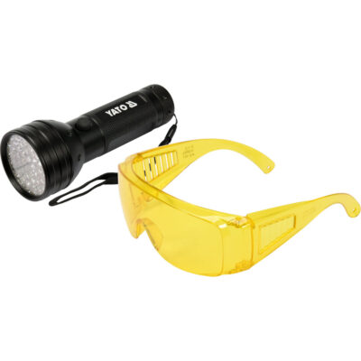 UV LED Flashlight with Glasses – 51 LEDs, 395 nm