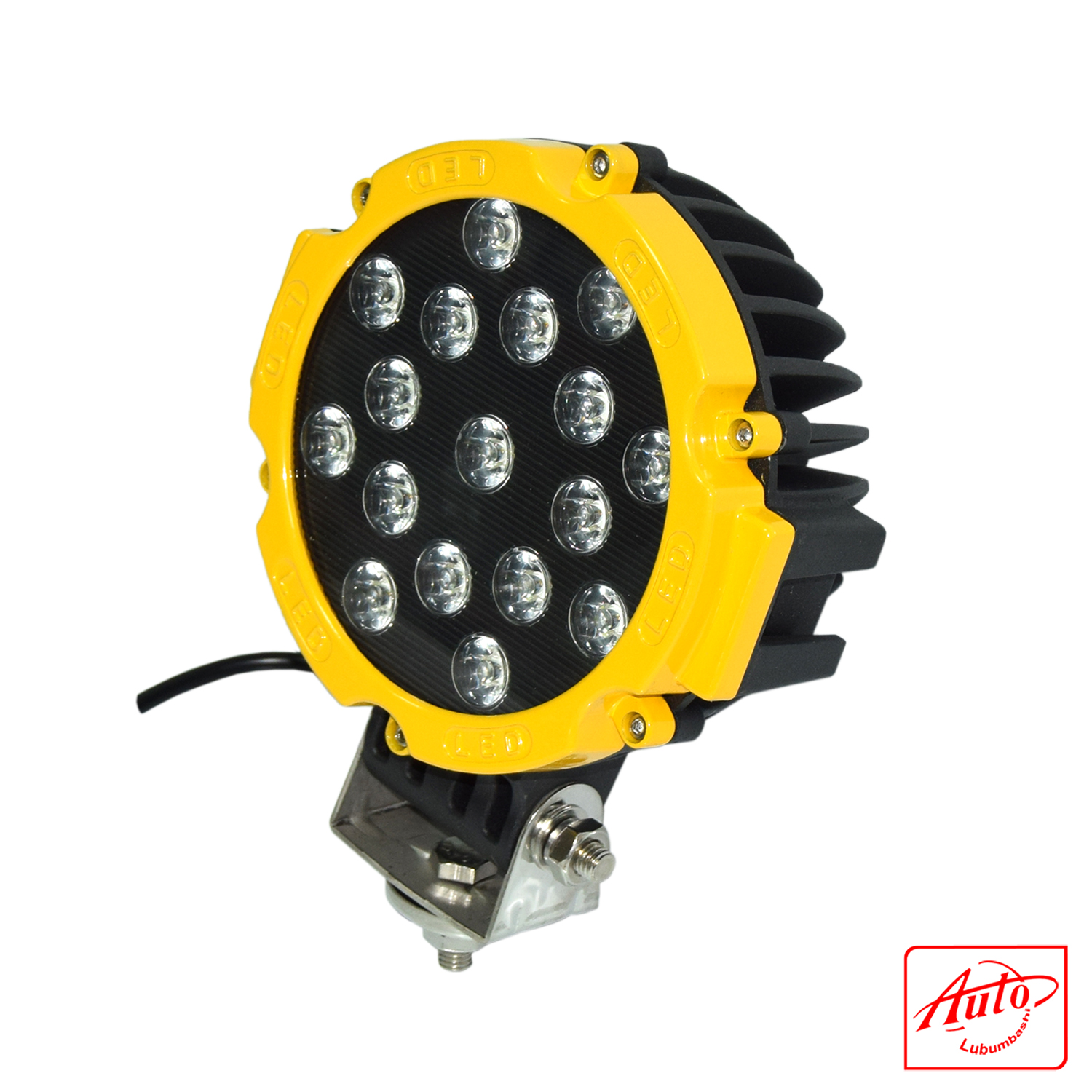 7" 51W Round LED Work Light – Yellow, Spot Beam, IP67 Waterproof – Image 2