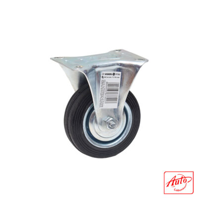 Fixed Caster Wheel – Black Rubber – Ø 100 mm