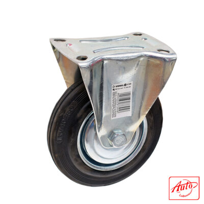 Fixed Caster Wheel – Black Rubber – Ø 160 mm