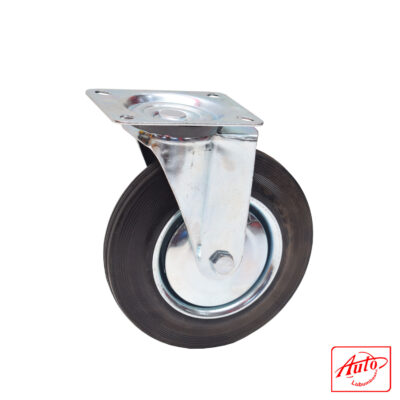 Swivel Caster Wheel with Brake – Black Rubber – Ø 75 mm