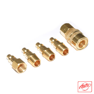 5-Piece 1/4" Pneumatic Quick Connect Fitting Kit (Brass)