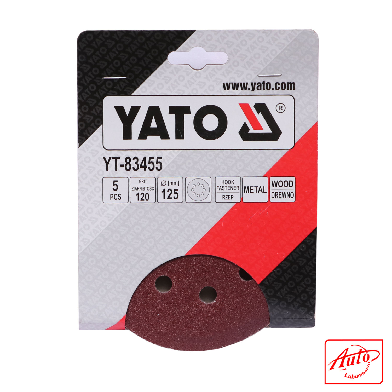 Hook Fastener Abrasive Discs with Holes (125 mm, P120, 8 Hole, 5 pcs)