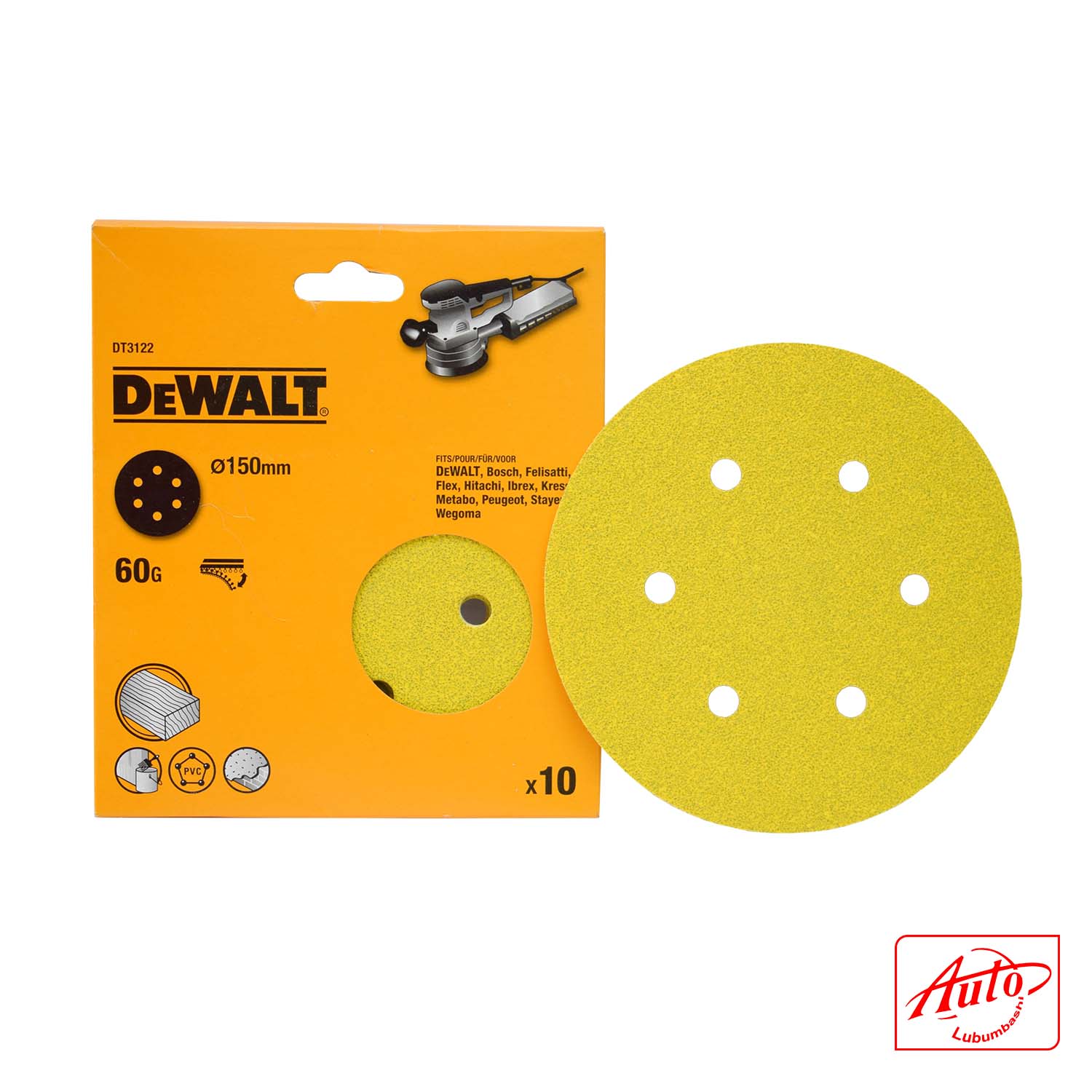 Sanding Disc (150 mm, 60 Grit, 8 Hole, 10 Pack) - Image 2