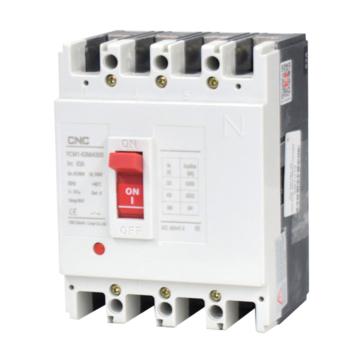 CM1 Molded Case Circuit Breaker – YCM1-630M (4-Pole, 63A) - Image 2