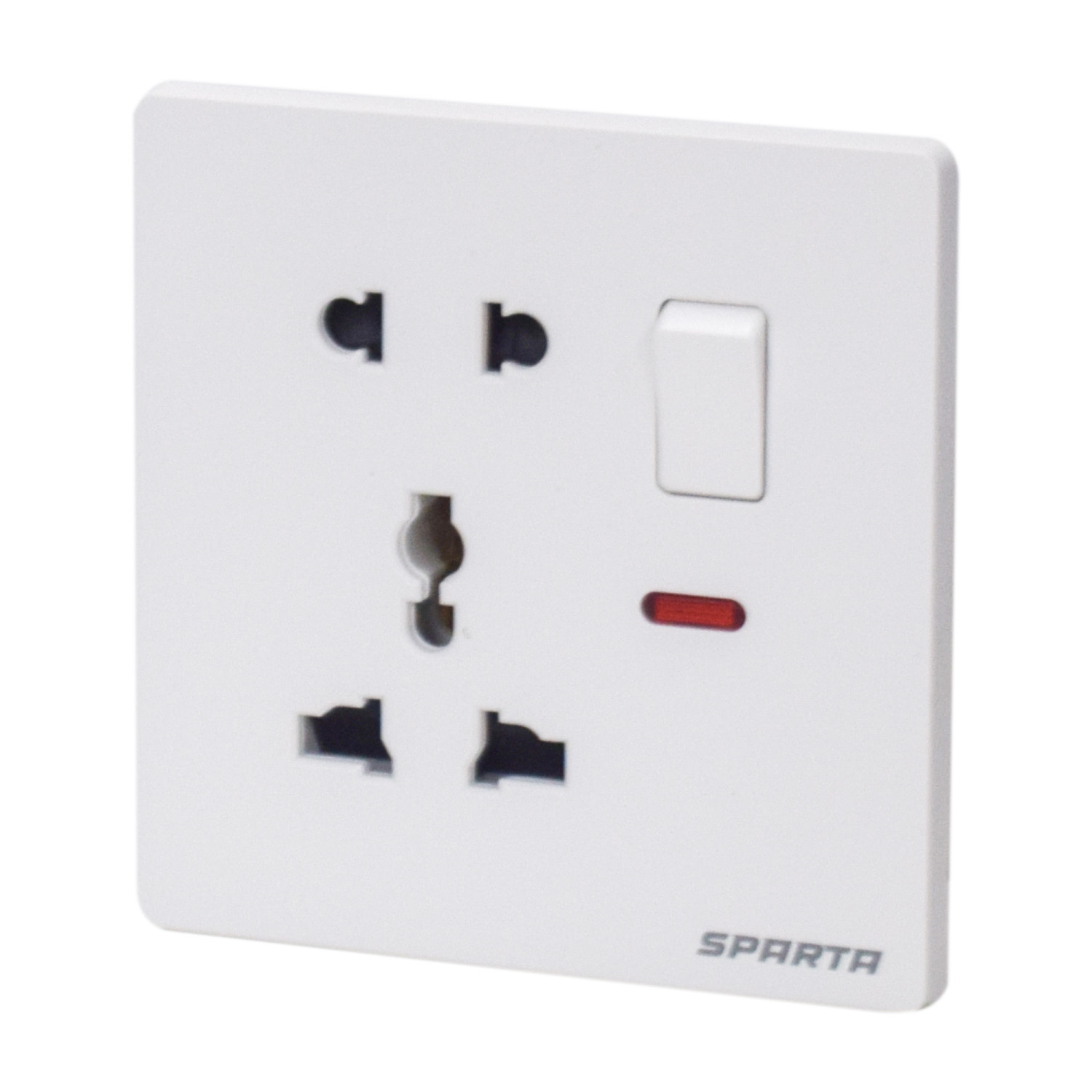 Sparta Electrical – MF Series 5-Pin Switched Socket with Neon (Square Shape) - Image 2