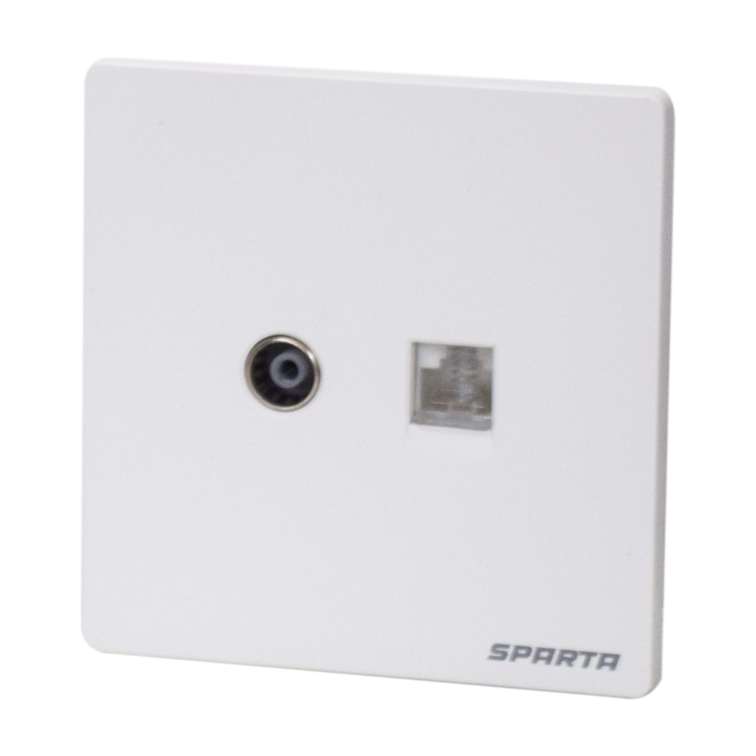 Sparta Electrical – CN80 Series TV and Data Socket Wall Plate (Coaxial + RJ45, Square Shape) - Image 2