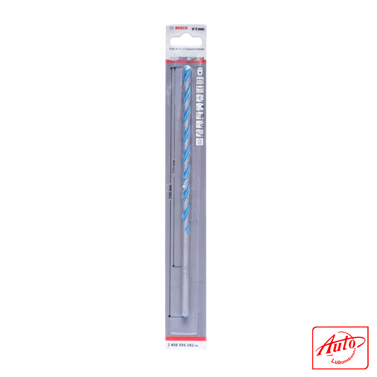 Multi Construction Drill Bit Ø8 mm (200 mm Working Length, 250 mm Total) - Image 2