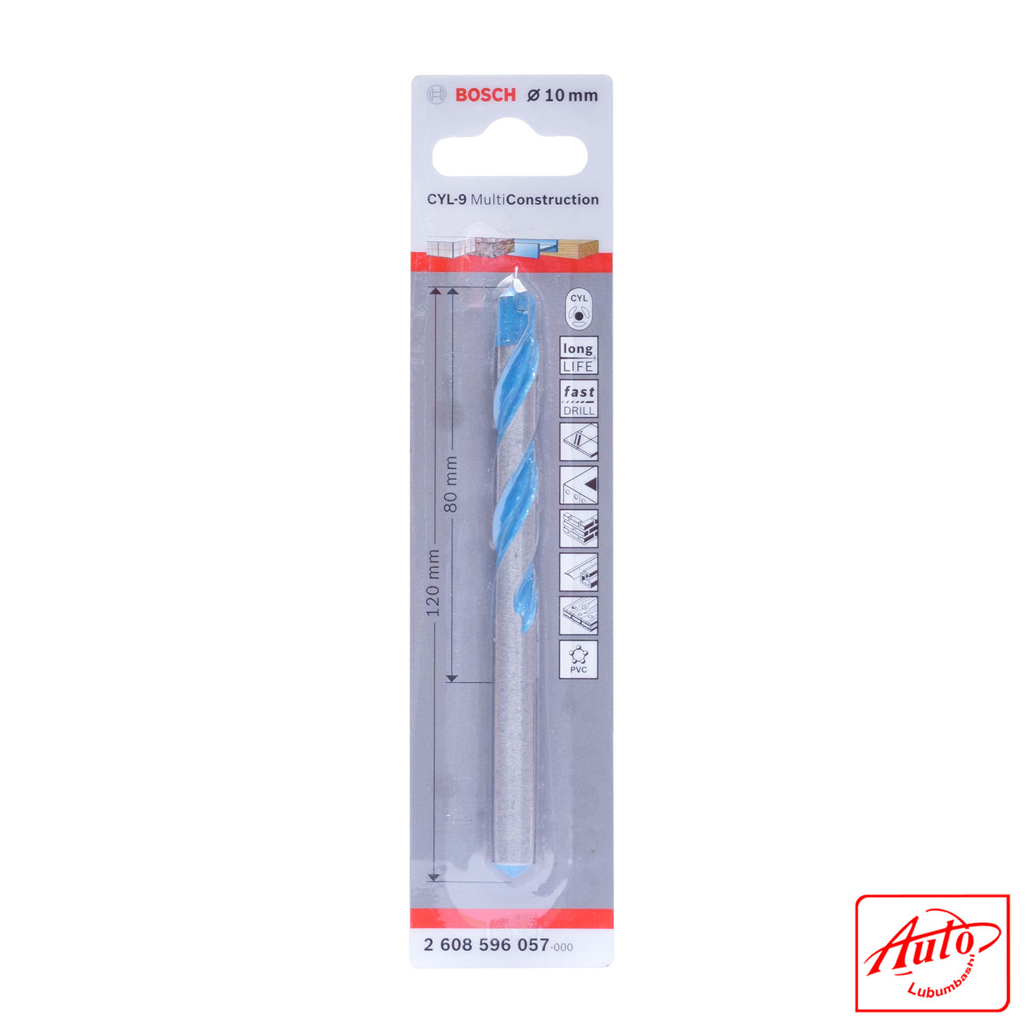 Multi Construction Drill Bit Ø10 mm (80 mm Working Length, 120 mm Total) - Image 2