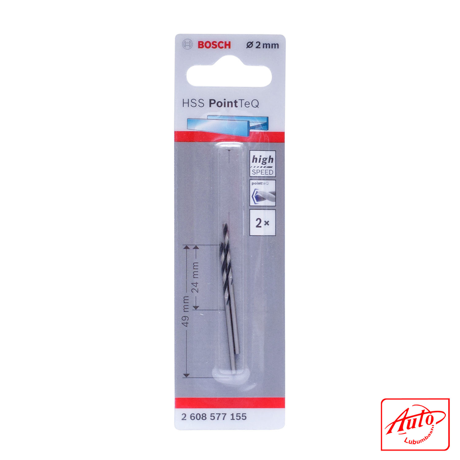 HSS Twist Drill Bit PointTeQ Ø2 mm (Pack of 2 pcs) – Image 2