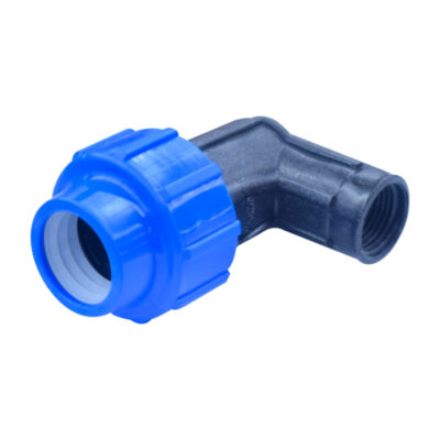 PP Compression Fitting – 90° Female Elbow (25mm × 1/2"F, PN16)