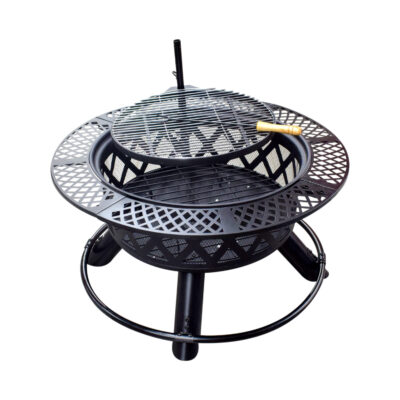 Outdoor Round Fire Pit Table, 32" / 83 cm, 3-in-1 Multifunctional (83 × 83 × 40 cm)