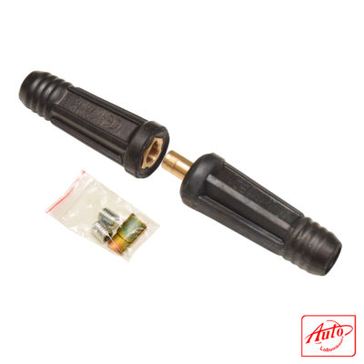 Welding Black Cable Joint – 300A, 35–50 mm², Rubber + Brass