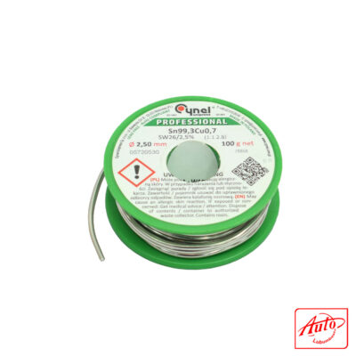 Sn99.3Cu0.7 SW26 Lead-Free Cored Solder Wire (2.50 mm, 100 g)