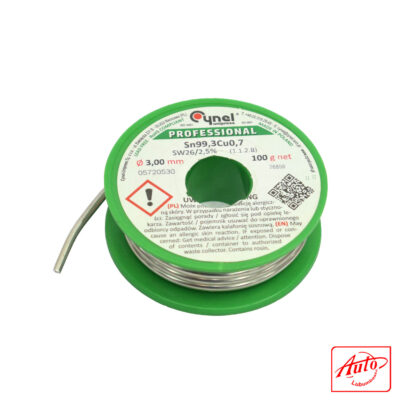 Sn99.3Cu0.7 SW26 Lead-Free Cored Solder Wire (3 mm, 100 g)