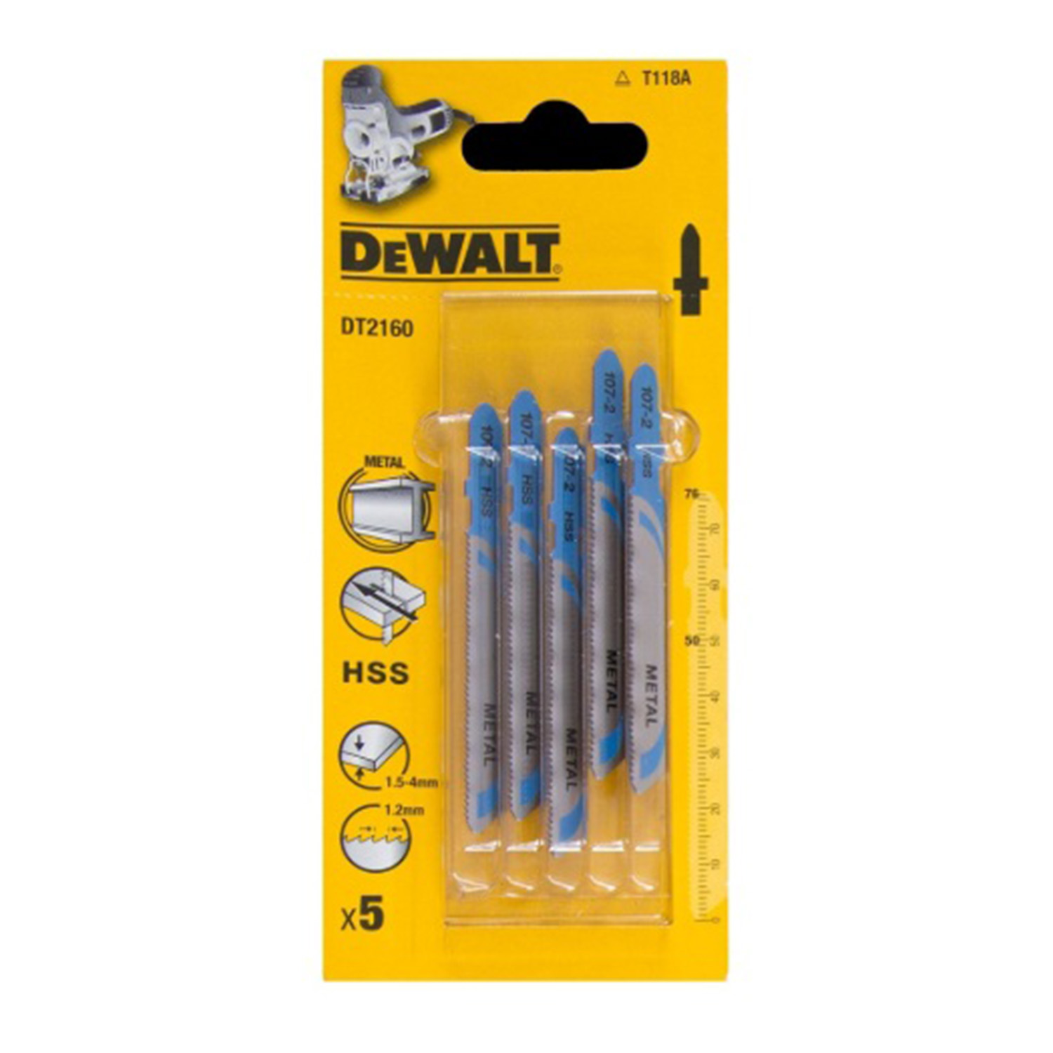 Jigsaw Blades, Metal Cutting, HSS, 5 Pack, 76 mm (50 mm cut) – Image 2