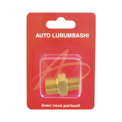 Brass Male-Male Reducing Hex Nipple Adapter (3/8" Flare x 1/2" NPT)