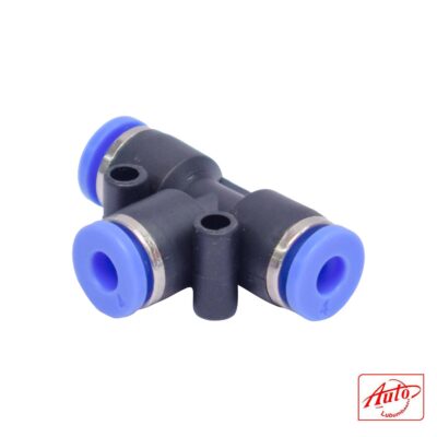 Pneumatic PE T-Fitting Air Hose Quick Coupler – 3 Way Push-In
