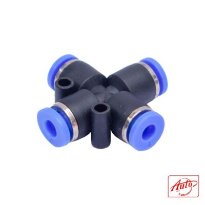 Pneumatic Quick-Connect – 4-Way Cross Fitting – PZA, Ø4 mm