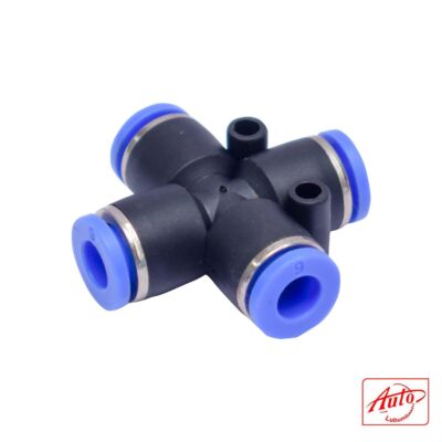 Pneumatic Quick-Connect – 4-Way Cross Fitting – PZA, Ø6 mm