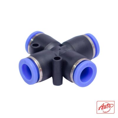 Pneumatic Quick-Connect – 4-Way Cross Fitting – PZA, Ø8 mm