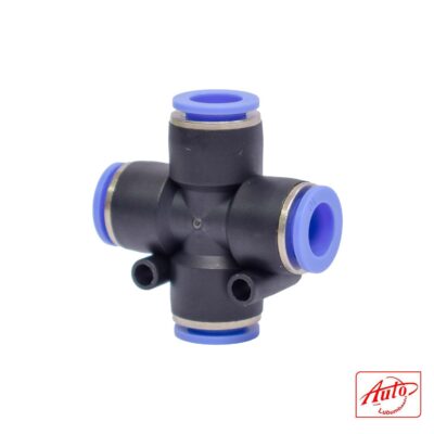 Pneumatic Quick-Connect – 4-Way Cross Fitting – PZA, Ø10 mm