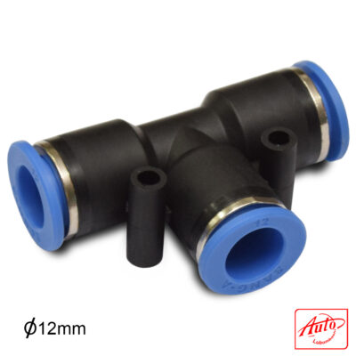 Pneumatic PE T-Fitting Air Hose Quick Coupler – 3 Way Push-In (Tube 12 mm)