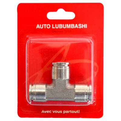Pneumatic Quick-Connect – Stainless Steel 3-Way T-Shaped Tee Push-In Fitting – Ø14 mm